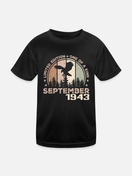 Incomparable since September 1943 81 Anniversary - Kids Functional T-Shirt - black - Front