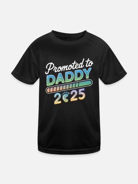 Promoted To Daddy 2025 - Kids Functional T-Shirt - black - Front