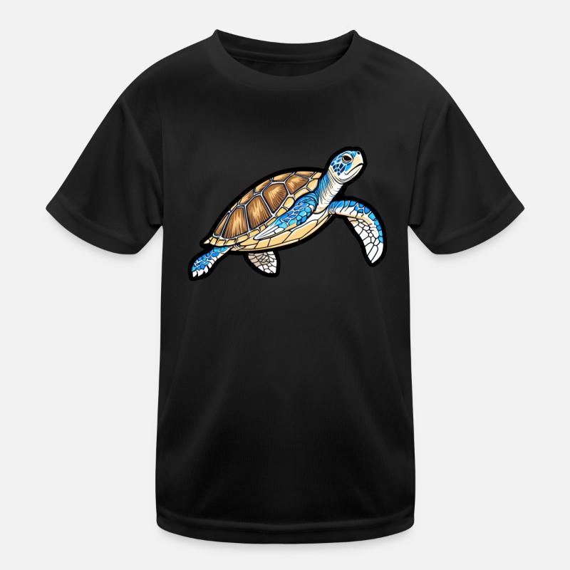 Cute cartoon turtle Kids Functional T-Shirt