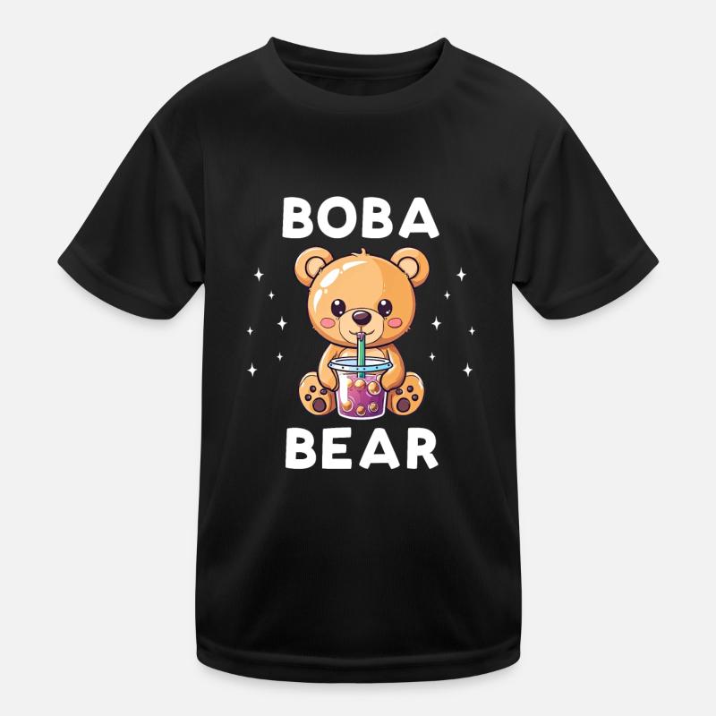 Boba Bear - Bubble Tea Kawaii Kids Functional T-Shirt