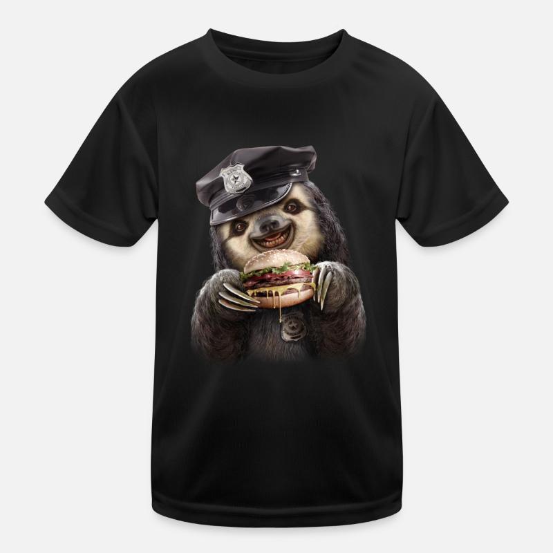Burger Polizei - Kinder Funktions-T-Shirt - Schwarz