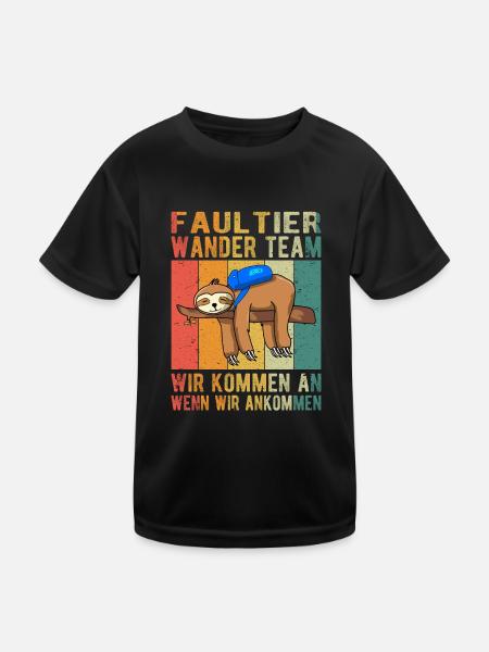 We Will Get There When We Get There | Faultier - Kinder Funktions-T-Shirt - Schwarz - Vorne