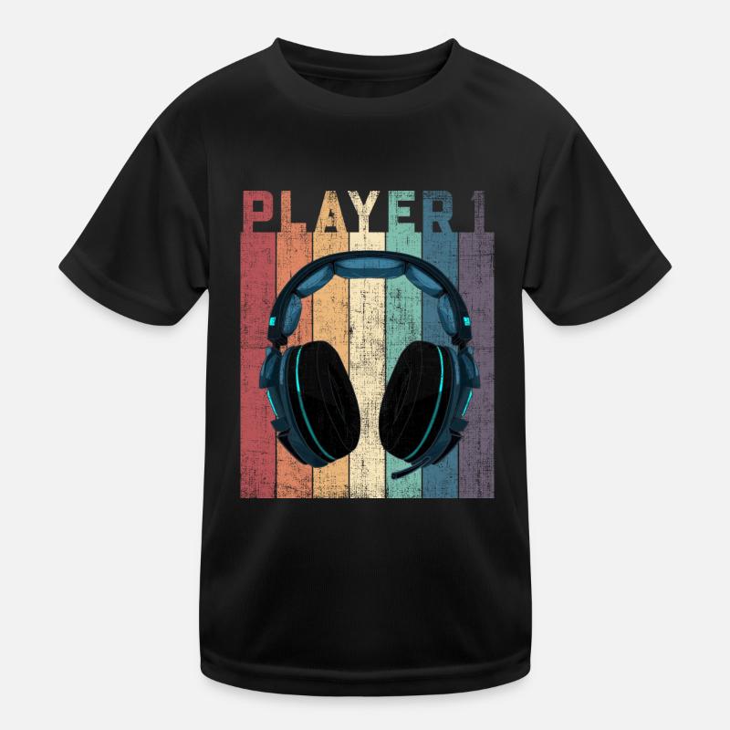 Joueur 1 casque de jeu partnerlook T-shirt sport Enfant