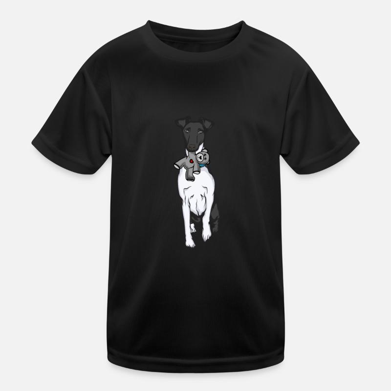 Foxterrier Drahthaar Kuscheltier Kinder Funktions-T-Shirt