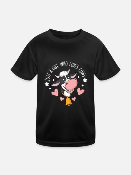 Agriculteur Agriculteur Étable Vaches | Vache - T-shirt sport Enfant - noir - Devant