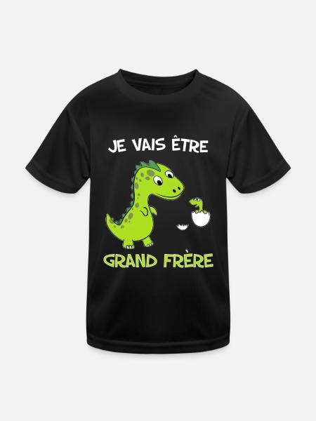Je vais etre grand frère - T-shirt sport Enfant - noir - Devant