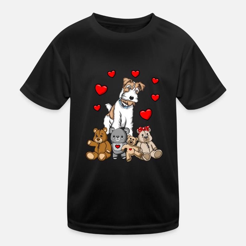Wirehair Fox Terrier Glat Hår Fox Terrier Funktionsshirt til børn