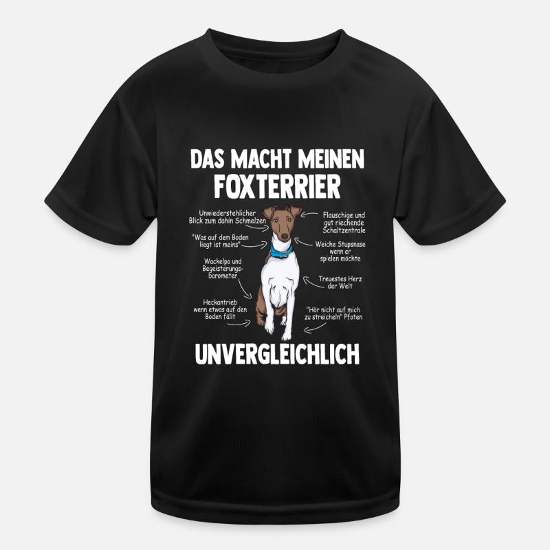 Drahthaar Foxterrier Glatthaar Foxterrier - Kinder Funktions-T-Shirt - Schwarz