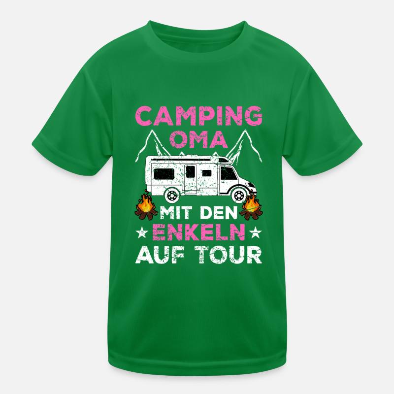 Camping Oma Kinder Funktions-T-Shirt