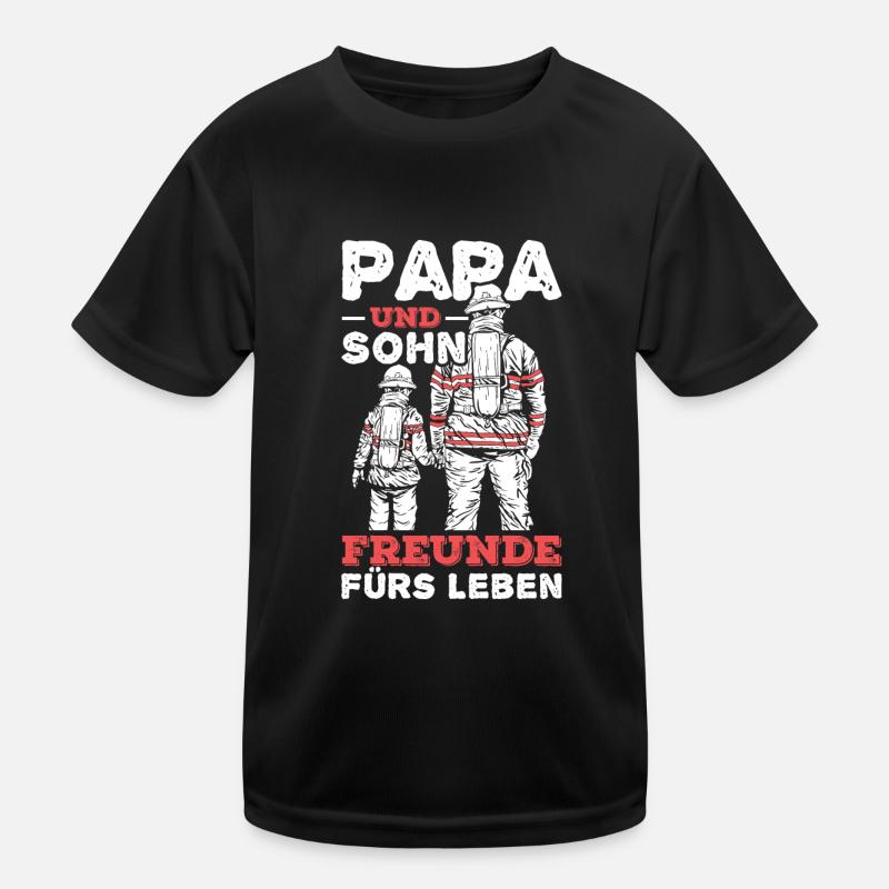 Feuerwehr Vater Sohn Partnerlook Kinder Funktions-T-Shirt