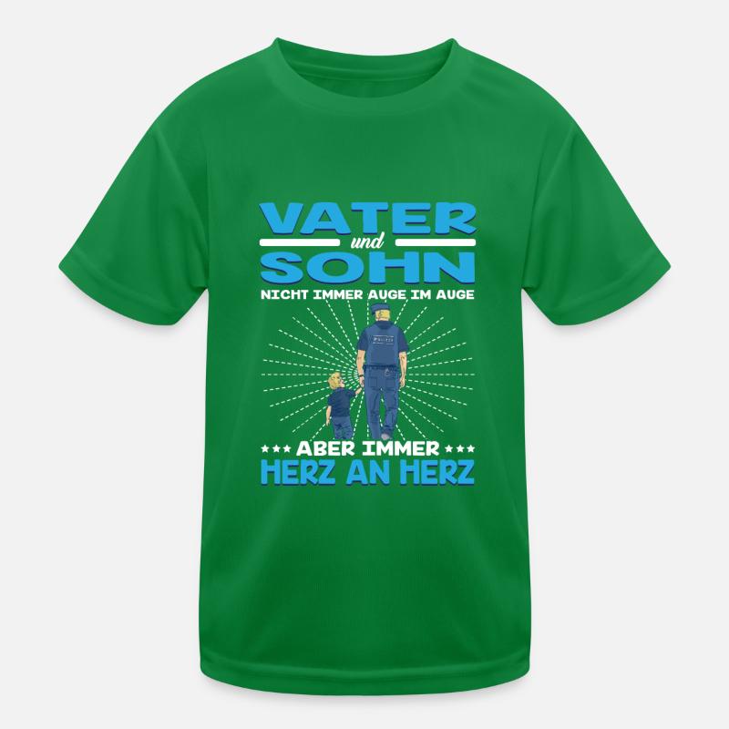Polizei Papa Sohn Partnerlook Kinder Funktions-T-Shirt