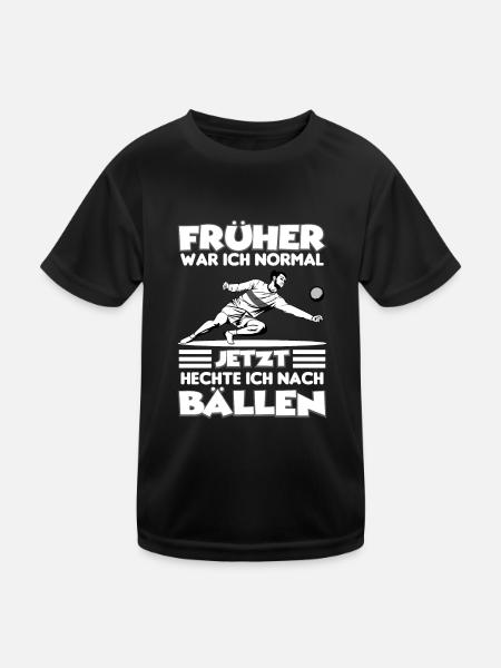 Früher war ich normal jetzt Ballsport | Faustball - Kinder Funktions-T-Shirt - Schwarz - Vorne