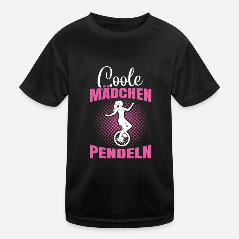 Coole Mädchen pendeln Einradfahrer Mädchen Einrad Kinder Funktions-T-Shirt