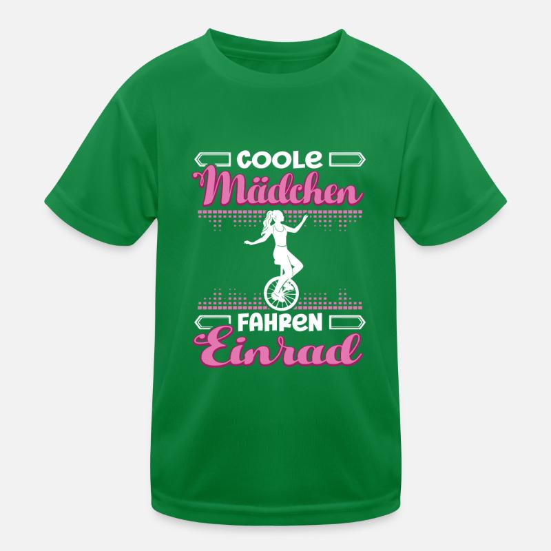 Coole Mädchen fahren Einrad Einradfahrer Kinder Funktions-T-Shirt