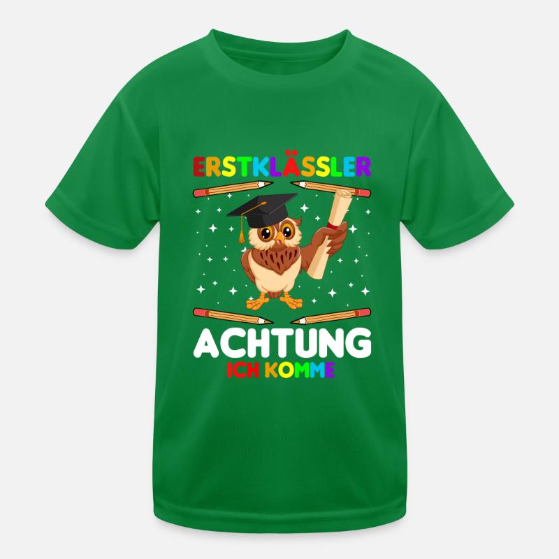 Erstklässler Schulkind Einschulung Eule Kinder Funktions-T-Shirt