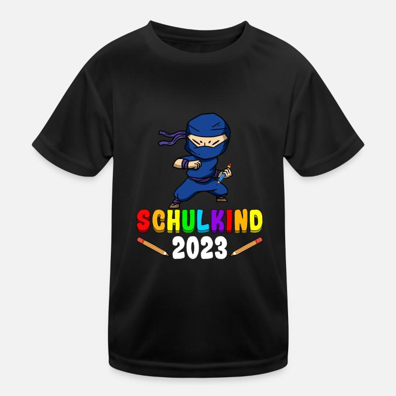 Schulkind 2023 Ninja Kinder Funktions-T-Shirt