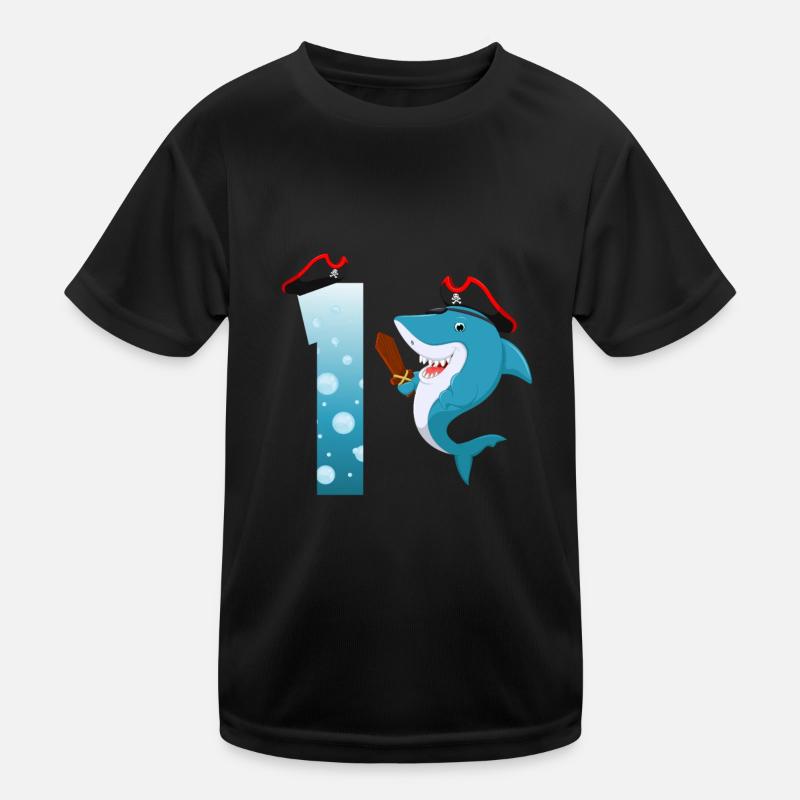 1. Kindergeburtstag Hai Kinder Funktions-T-Shirt