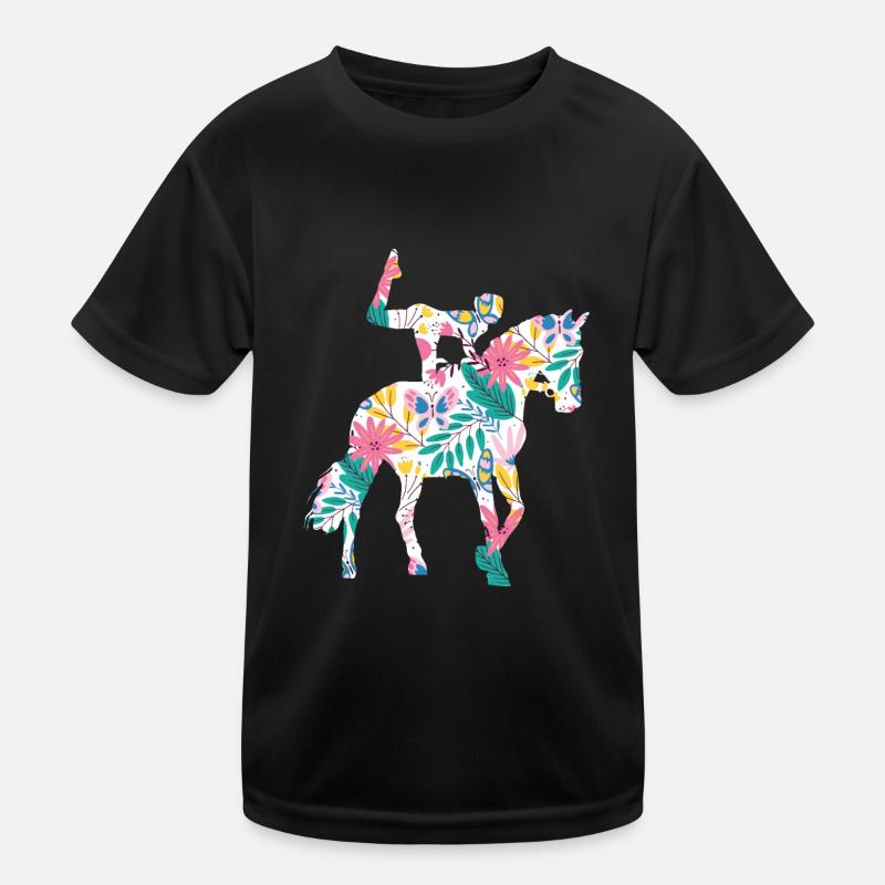 Voltigieren Volti Voltigier Pferde Pferdemädchen - Kinder Funktions-T-Shirt - Schwarz
