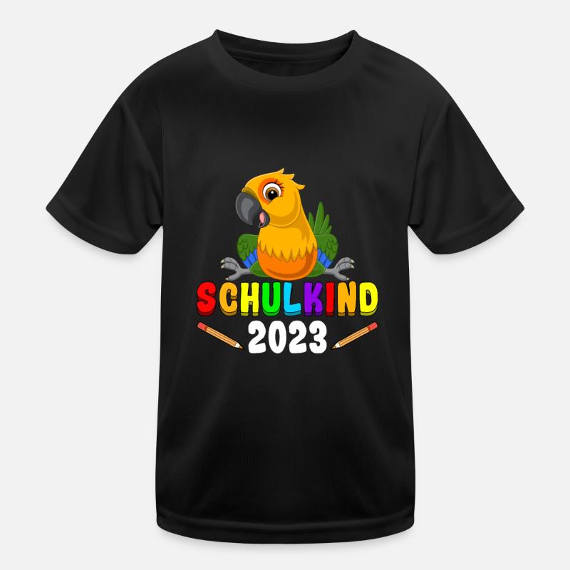Schulkind 2023 Papagei Kinder Funktions-T-Shirt