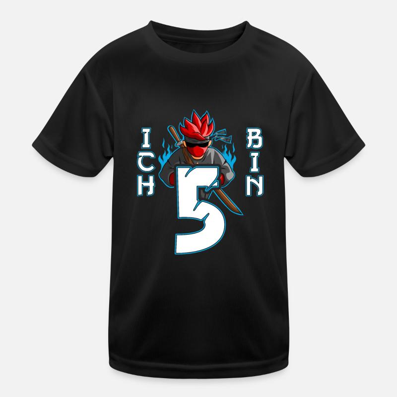 Kostüm Ninja 5. Geburtstag Junge Kinder Funktions-T-Shirt