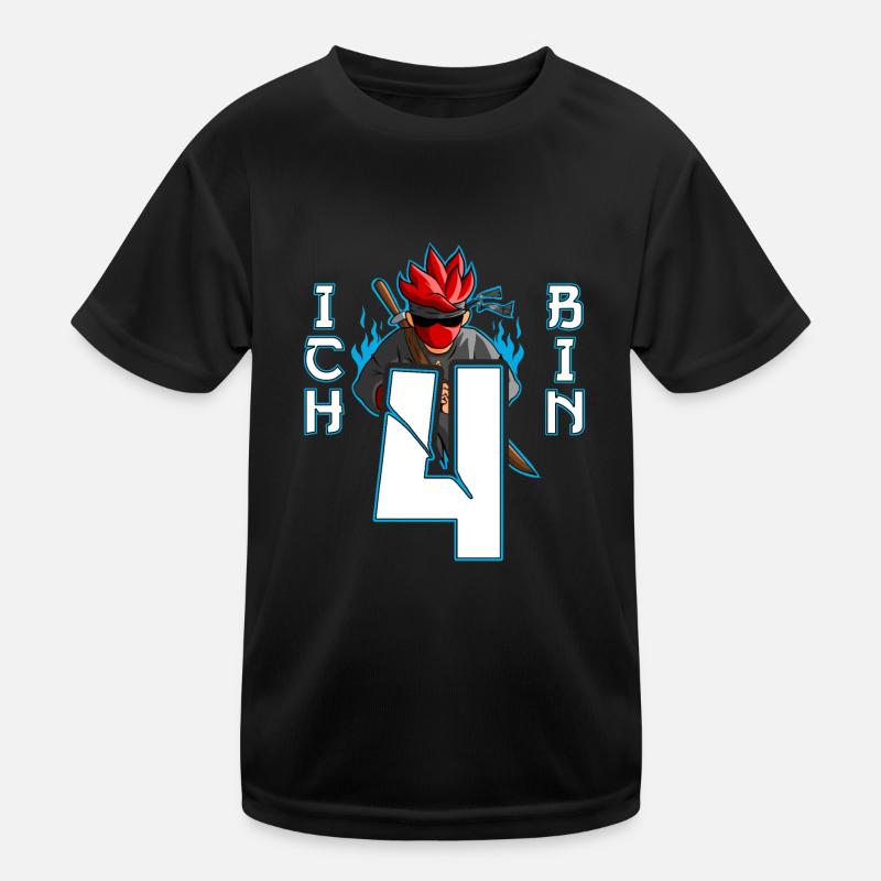 Kostüm Ninja 4. Geburtstag Junge Kinder Funktions-T-Shirt