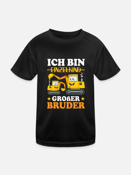 Großer Bruder 2023 Schwangerschaft verkünden - Kinder Funktions-T-Shirt - Schwarz - Vorne