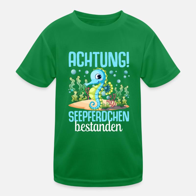 Seepferdchen Abzeichen Seepferdchen bestanden Kinder Funktions-T-Shirt