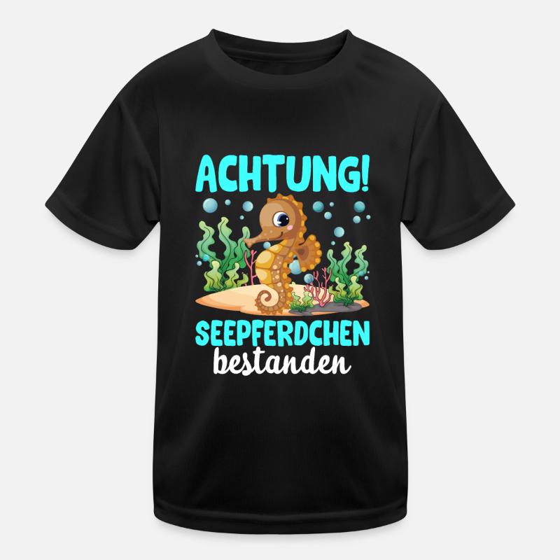 Seepferdchen Abzeichen Seepferdchen bestanden Kinder Funktions-T-Shirt