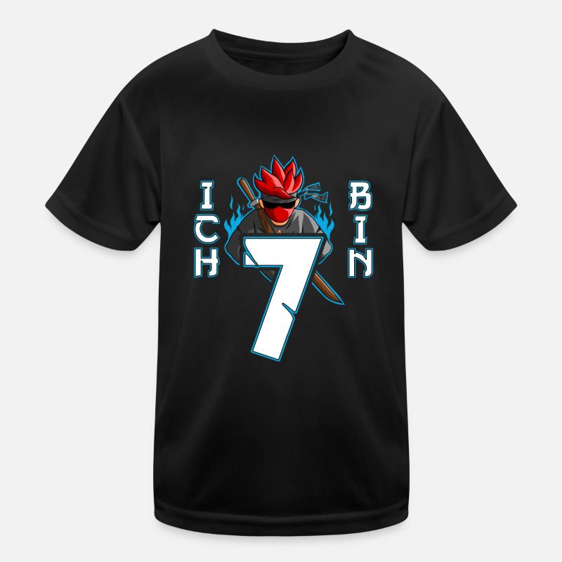 Kostüm Ninja 7. Geburtstag Junge Kinder Funktions-T-Shirt