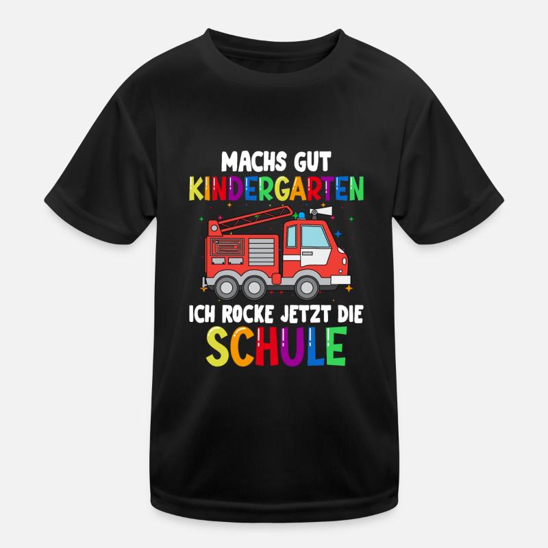 Schulkind Einschulung Feuerwehr Schulstart Schule Kinder Funktions-T-Shirt