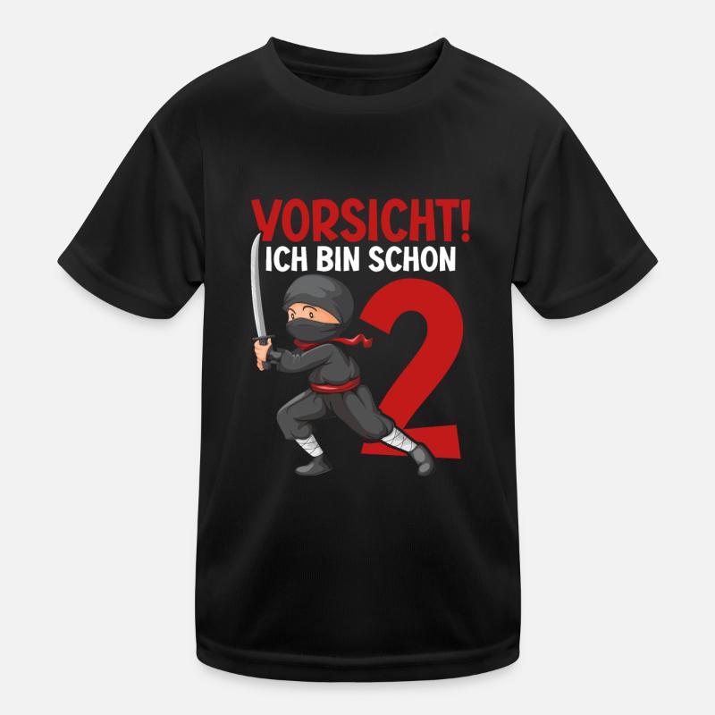 2. Kindergeburtstag Ninja Kinder Funktions-T-Shirt