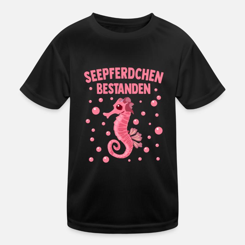Seepferdchen Abzeichen Seepferdchen bestanden Kinder Funktions-T-Shirt
