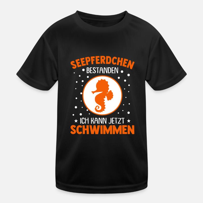 Seepferdchen Abzeichen Seepferdchen bestanden Kinder Funktions-T-Shirt