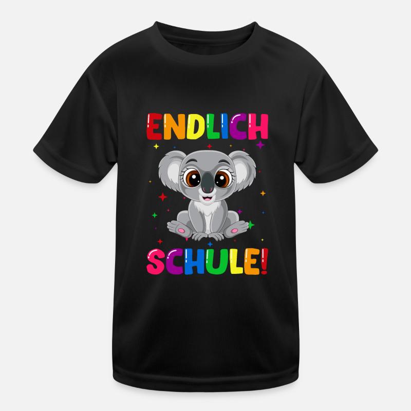 Endlich Schule Koala Einschulung Schulkind Kinder Funktions-T-Shirt