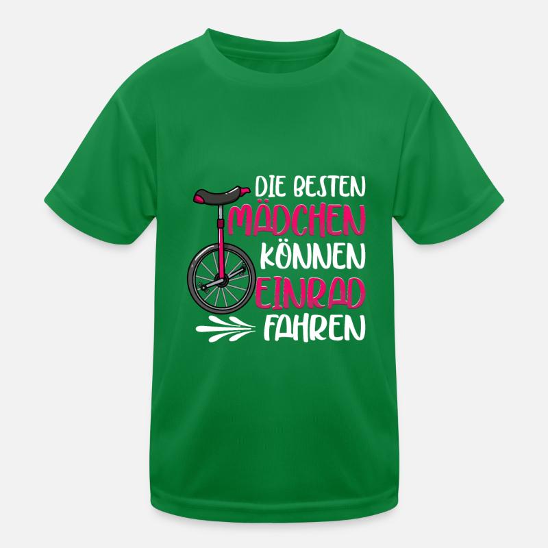 Mädchen Einrad balancieren Kinder Unicycle Kinder Funktions-T-Shirt
