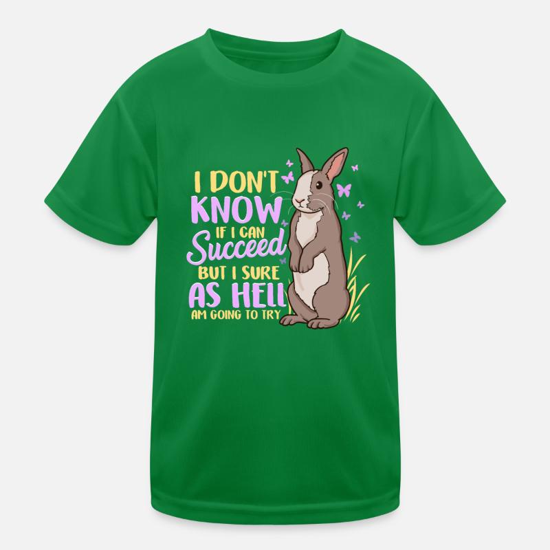 Cute ambitious rabbit challenge Kids Functional T-Shirt