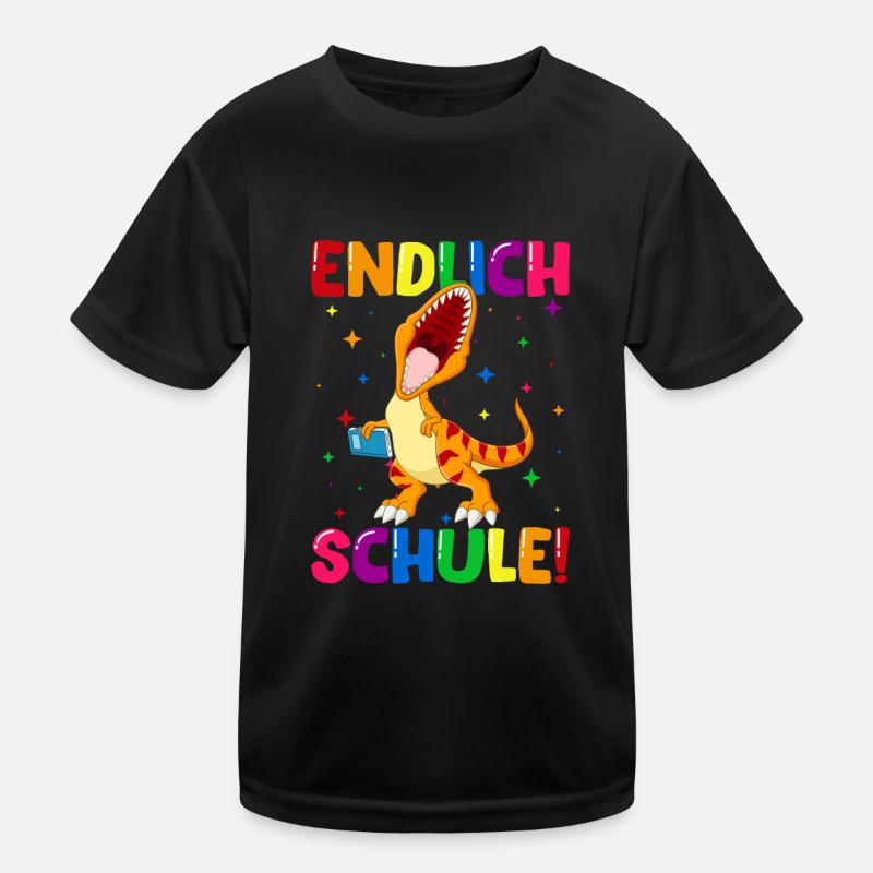 Endlich Schule Dinosaurier 1. Klasse Kinder Funktions-T-Shirt