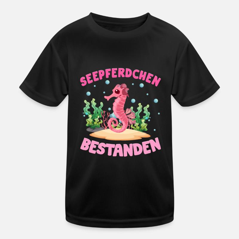 Seepferdchen Abzeichen Seepferdchen bestanden Kinder Funktions-T-Shirt