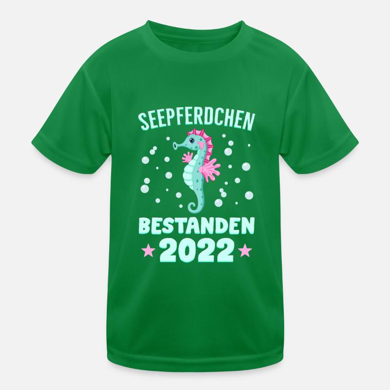 Seepferdchen Abzeichen Seepferdchen bestanden 2022 Kinder Funktions-T-Shirt