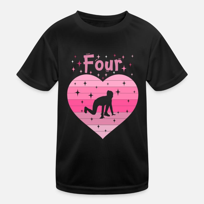 4. Geburtstag Tochter Mädchen Leichtathletik Kinder Funktions-T-Shirt
