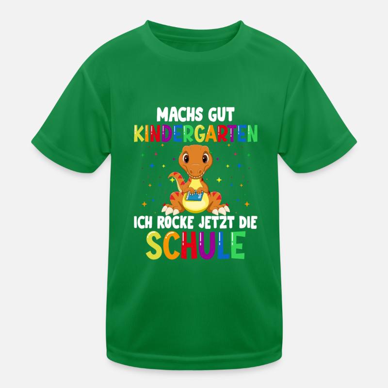 Schulkind Einschulung Dino Schulstart Schule Kinder Funktions-T-Shirt