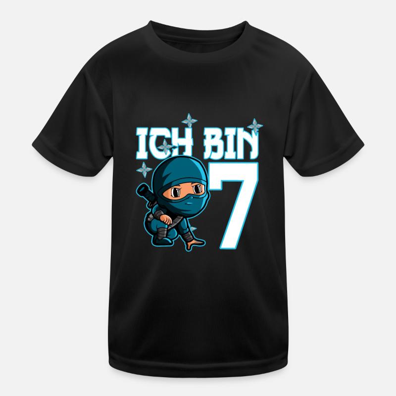 Kostüm Ninja 7. Geburtstag Junge Kinder Funktions-T-Shirt