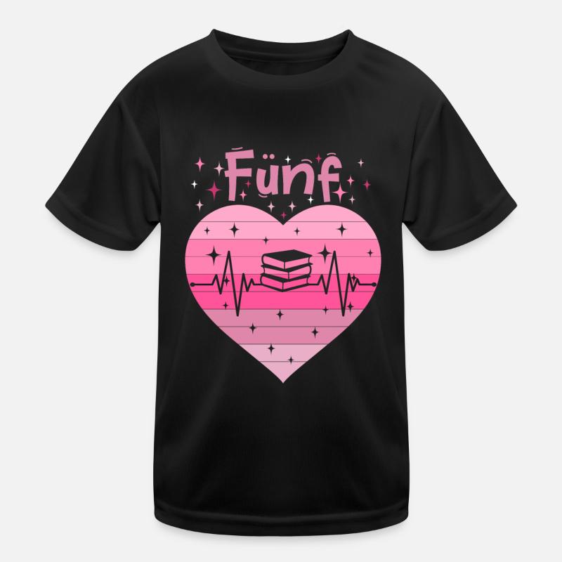 5. Geburtstag Lesen Bücher Buch Mädchen Tochter Kinder Funktions-T-Shirt