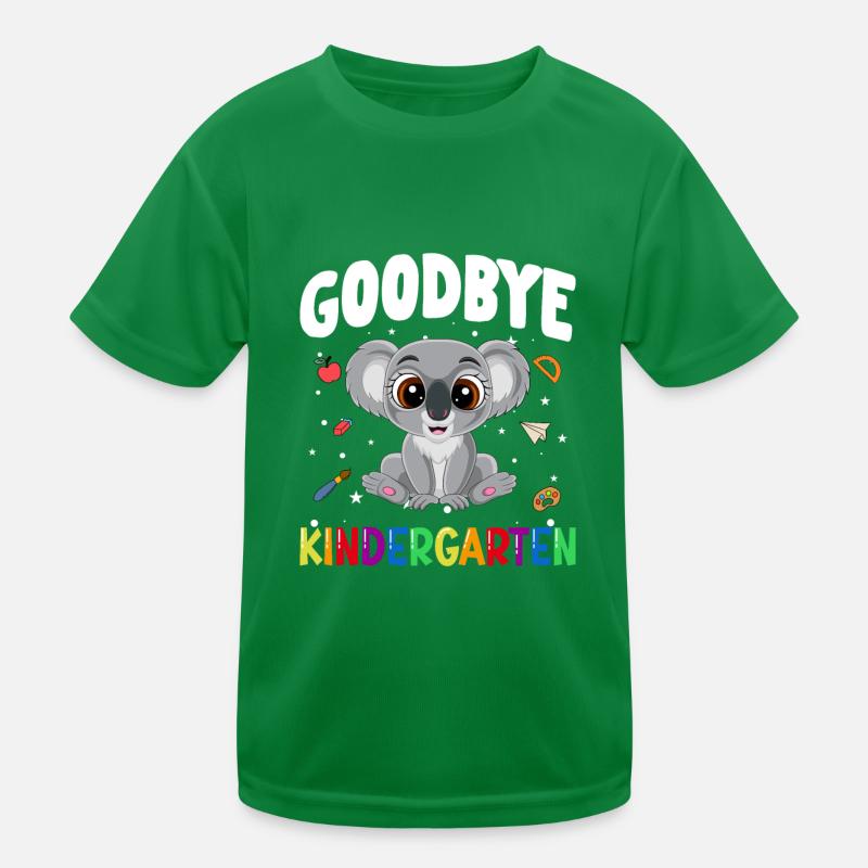 Goodbye Kindergarten Koala Einschulung Schule Kinder Funktions-T-Shirt