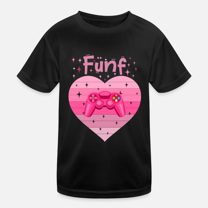 Mädchen Tochter 5. Geburstag Gaming Controller Kinder Funktions-T-Shirt