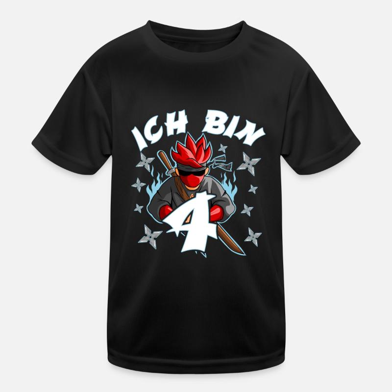 4. Kindergeburtstag Ninja Kinder Funktions-T-Shirt