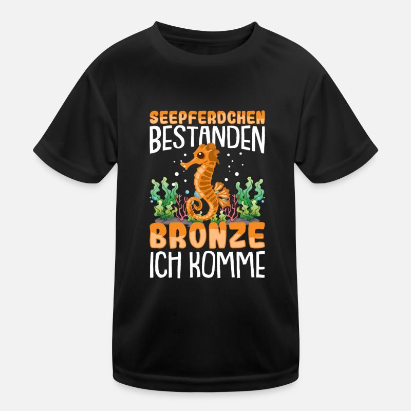 Seepferdchen bestanden Kinder Funktions-T-Shirt