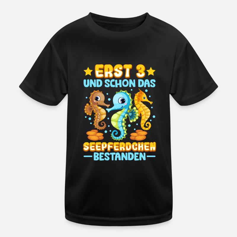 Seepferdchen bestanden Kinder Funktions-T-Shirt