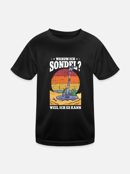 Sondeln Sondel Metalldetektor Schatzsuche - Kinder Funktions-T-Shirt - Schwarz - Vorne
