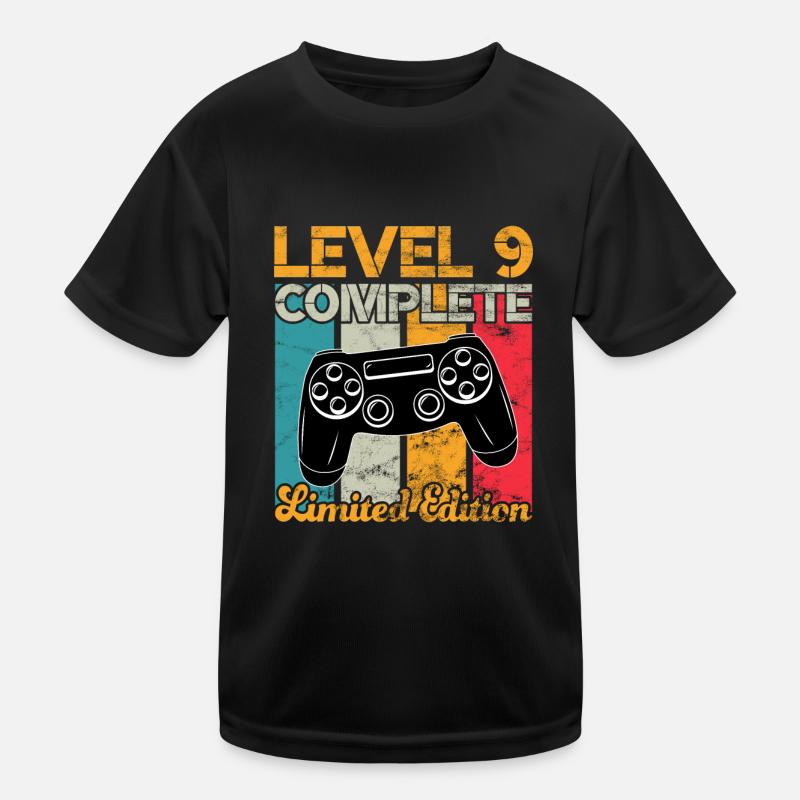Level 9 complete Gaming Geburtstag Kinder Funktions-T-Shirt